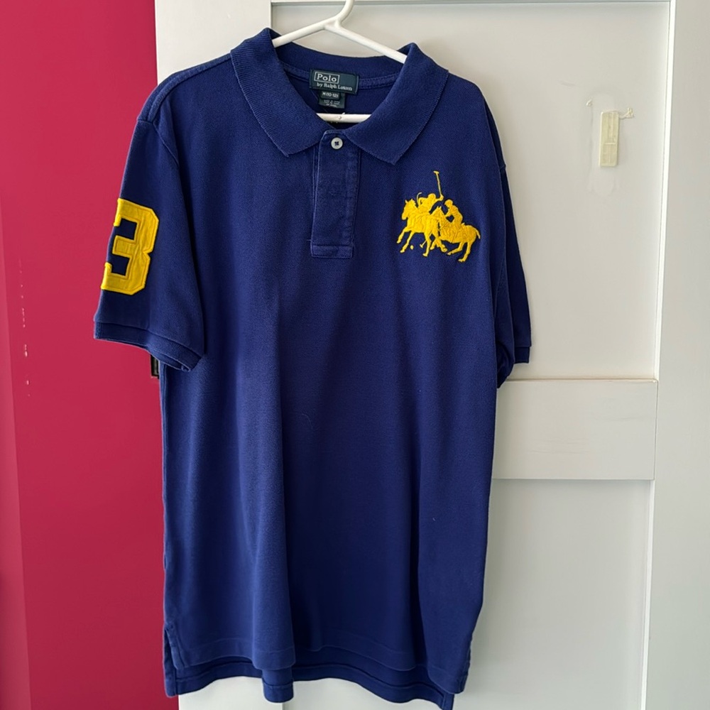 Stunning royal blue with yellow embroidery, Ralph Lauren polo size medium 10-12